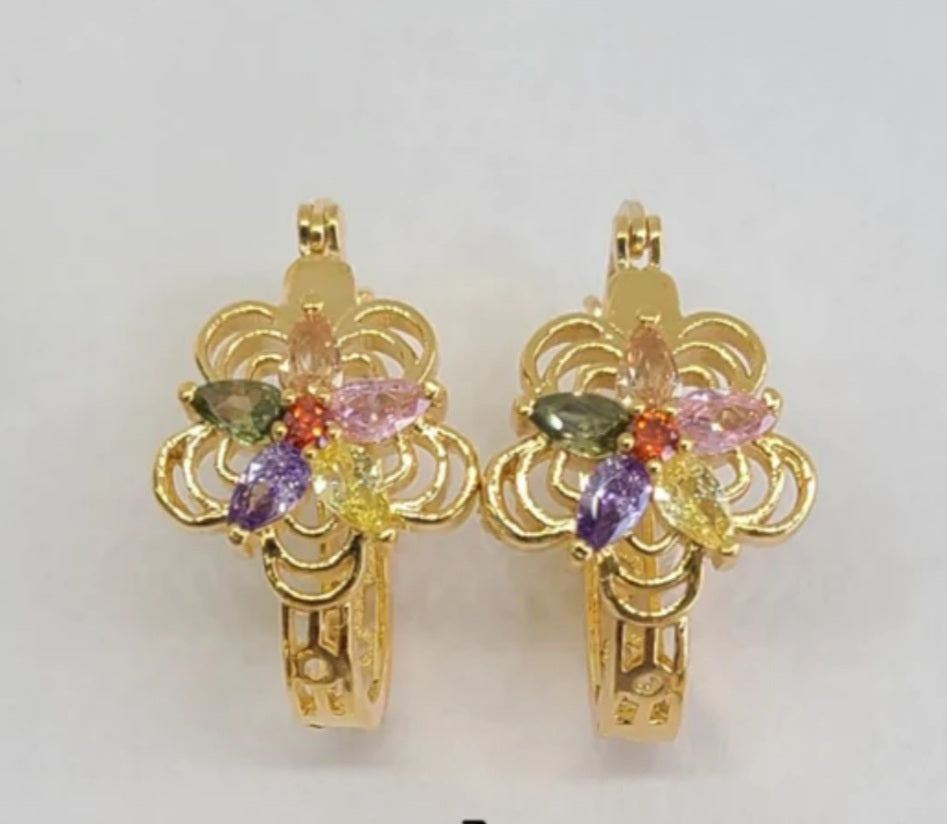 Earrings with Color Crystals