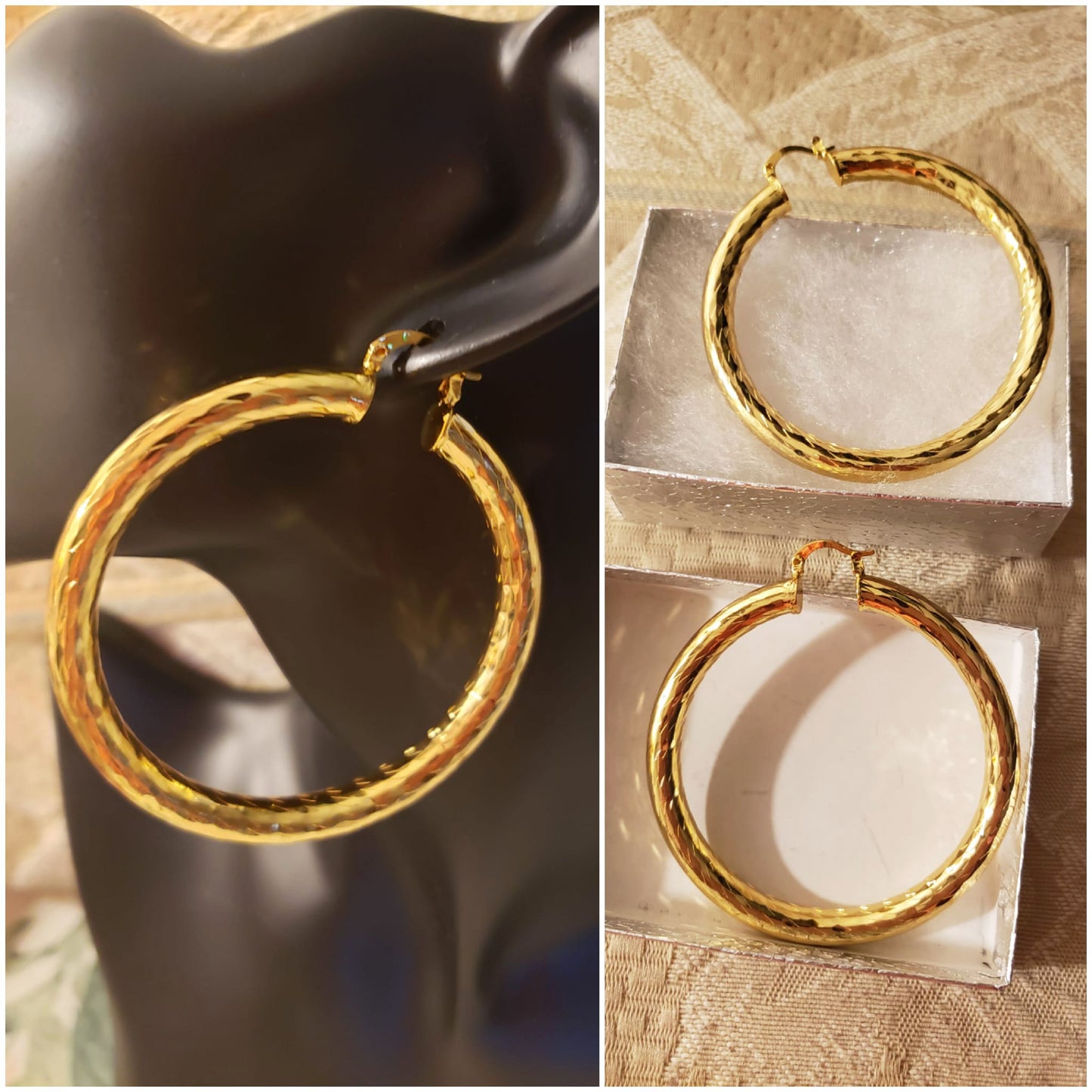 Stylish 18Kt Gold Laminate Hoops